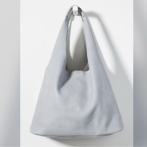 anthropologie grey slouchy shoulder bag NWT